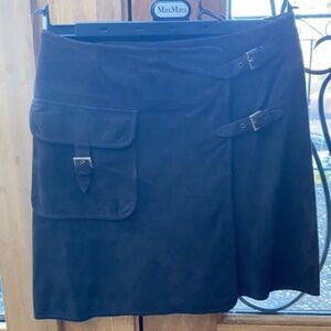 Max Mara brown suede skirt